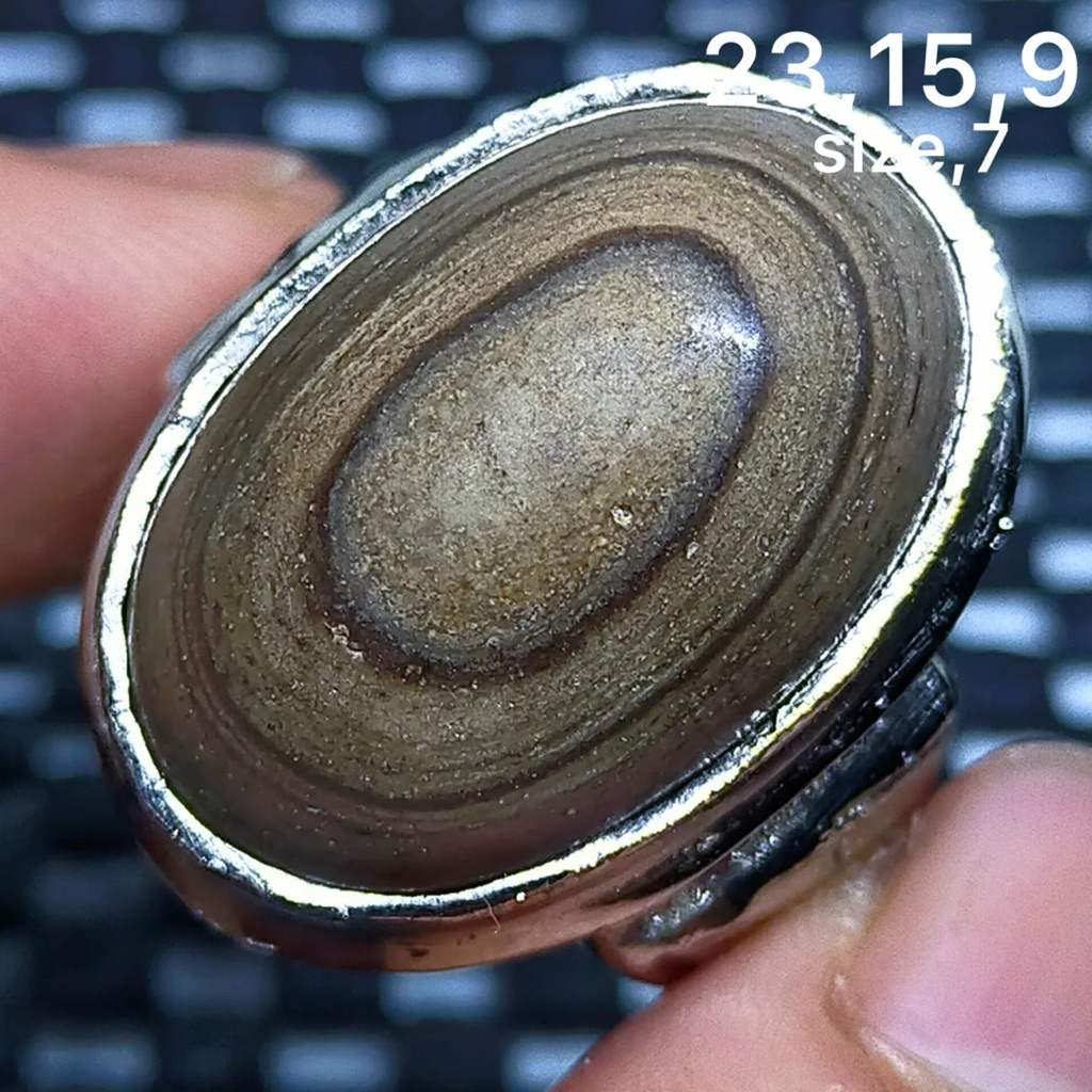 cincin batu akik asli vosil puser kelor mata dewa antik top hq natural (asli alam)