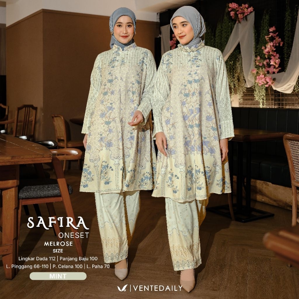 Safira OneSet | Setelan Celana Wanita Premium | One Set Kondangan | Batik Wanita | Ventedaily