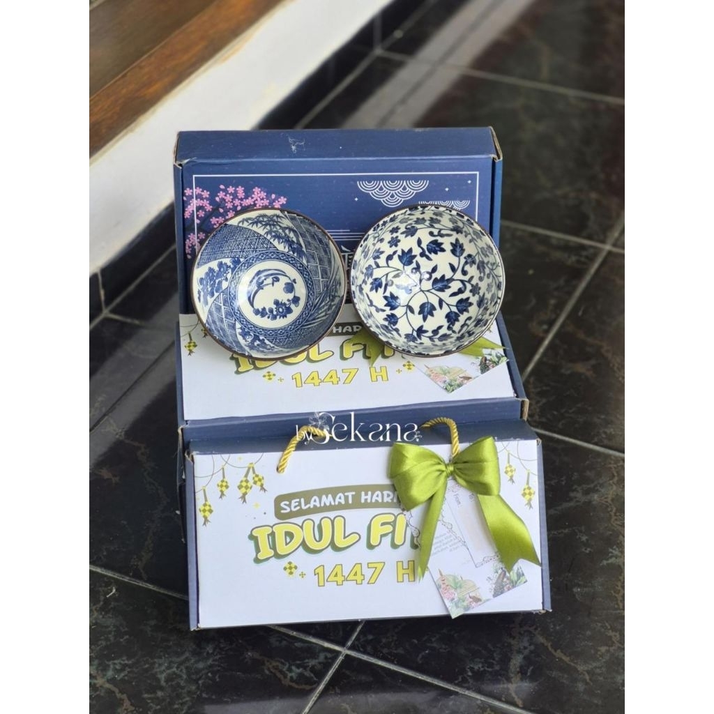 Custom Hampers Mangkok Keramik Elegan-Set 2Pcs|Hampers Keramik|Mangkok Keramik|Souvenir Cocok Untuk 