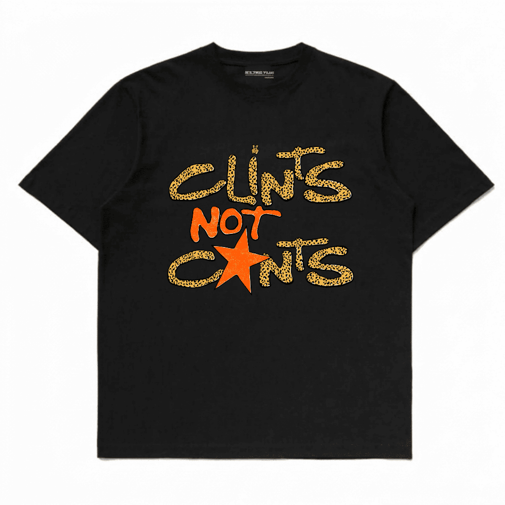 Kaos Clint Not Cnts Black T-Shirt - Baju Kaos Hitam Motif Leopard - Atasan Distro Pria Wanita Premiu