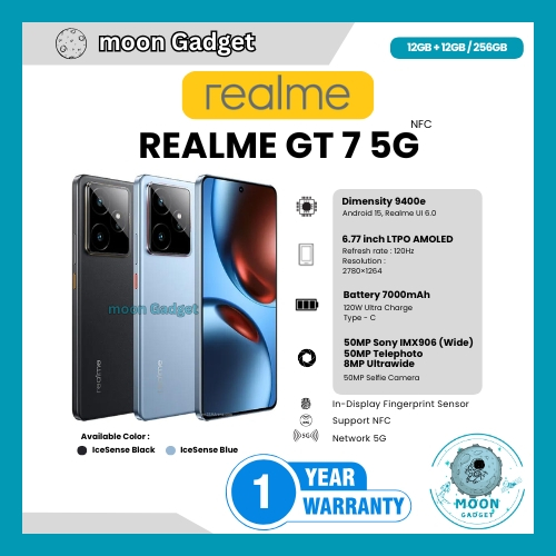 HP REALME GT 7 5G 12/256GB & GT 7T 5G 12/256GB (GARANSI RESMI REALME 1 TAHUN)