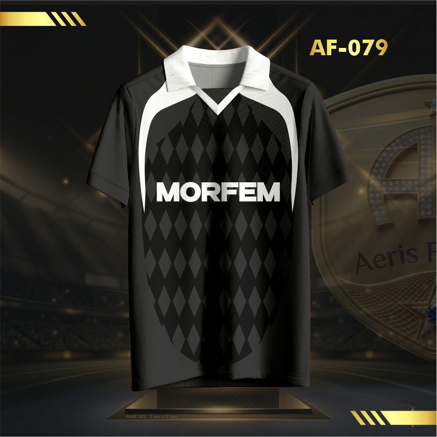 Jersey Jersey MORFEM Diamond Black Vintage V-Neck Unisex – Kaos Band Metal Full Print AF-079