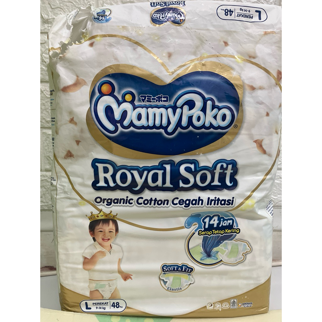 Pampers MamyPoko Royal Soft  L48 tipe perekat