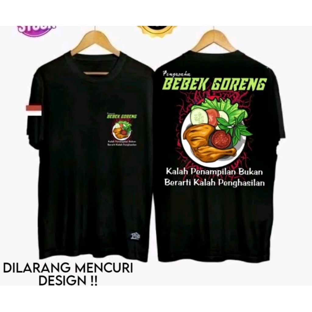 KAOS PENGUSAHA BEBEK GORENG BUKAN BERARTI KALAH PENGHASILAN MOTIF HIJAU