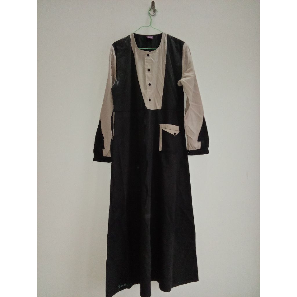 Preloved Gamis Ethica Hitam Cokelat