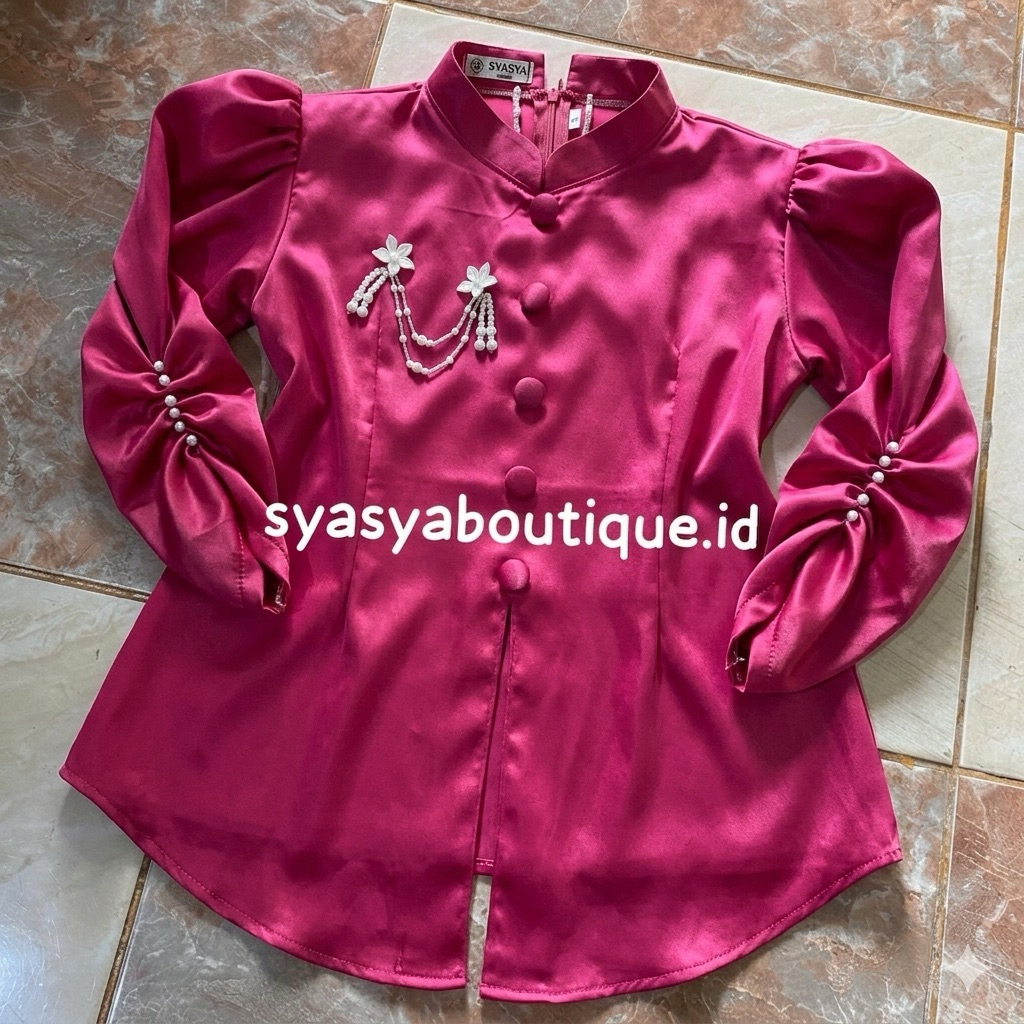 (ADA JUMBO) HANYA ATASAN/BAJU SAJA ALESHA Kurung Melayu Malaysia Modern Full Payet Premium Satin Fas