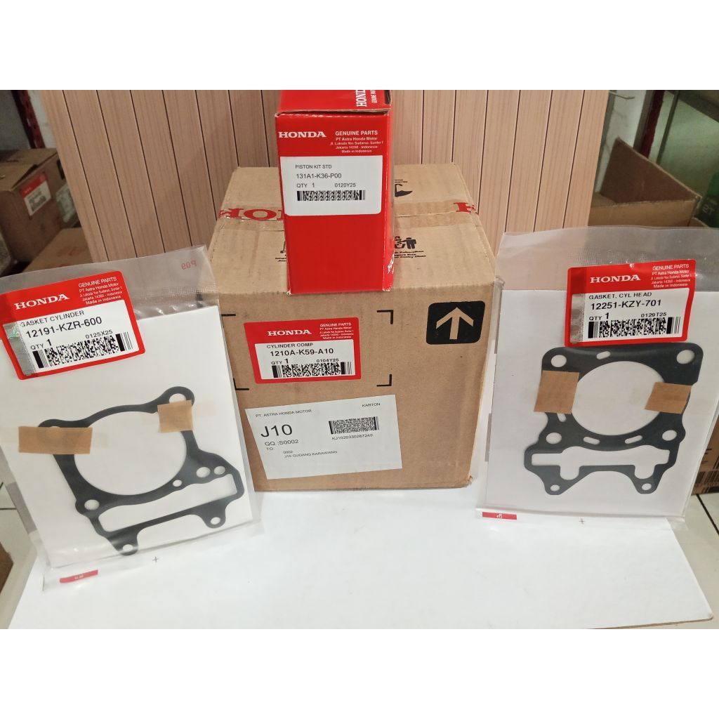 BLOK SET PISTON STD + PAKING BLOK DAN PAKING DEKSEL VARIO 150 ORIGINAL AHM HONDA