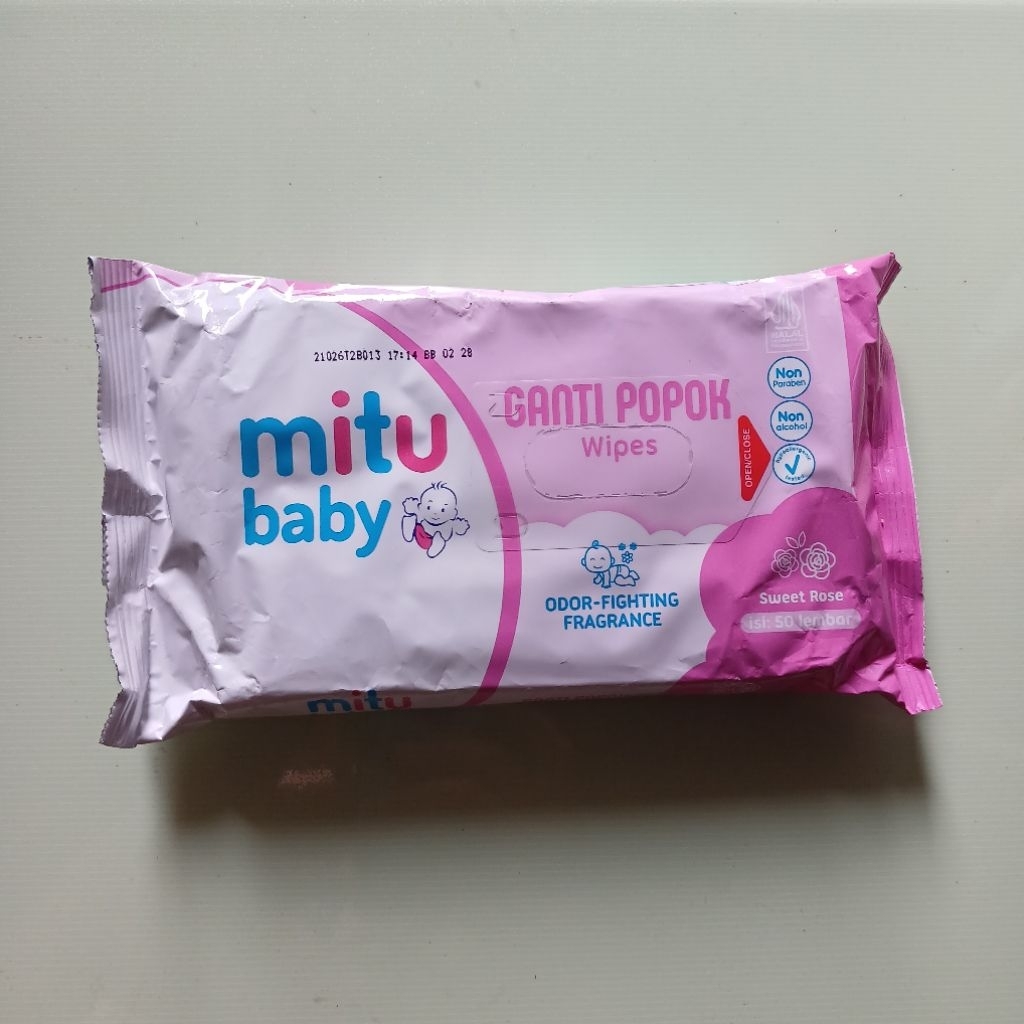 NEW Mitu Baby Tisu Basah Sweet Rose Isi 50 Lembar