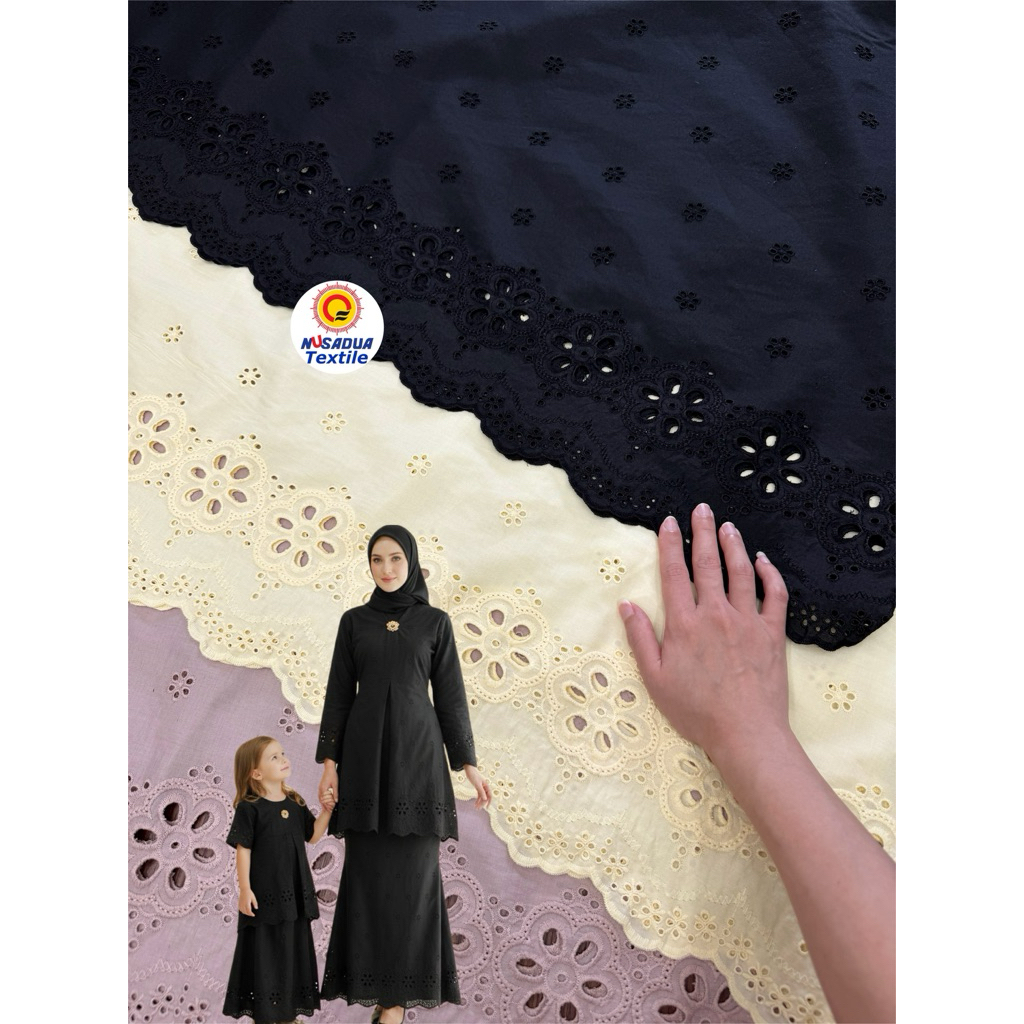 1/2 METER KAIN COTTON EMBROIDERY // KATUN BORDIR VIRAL PREMIUM