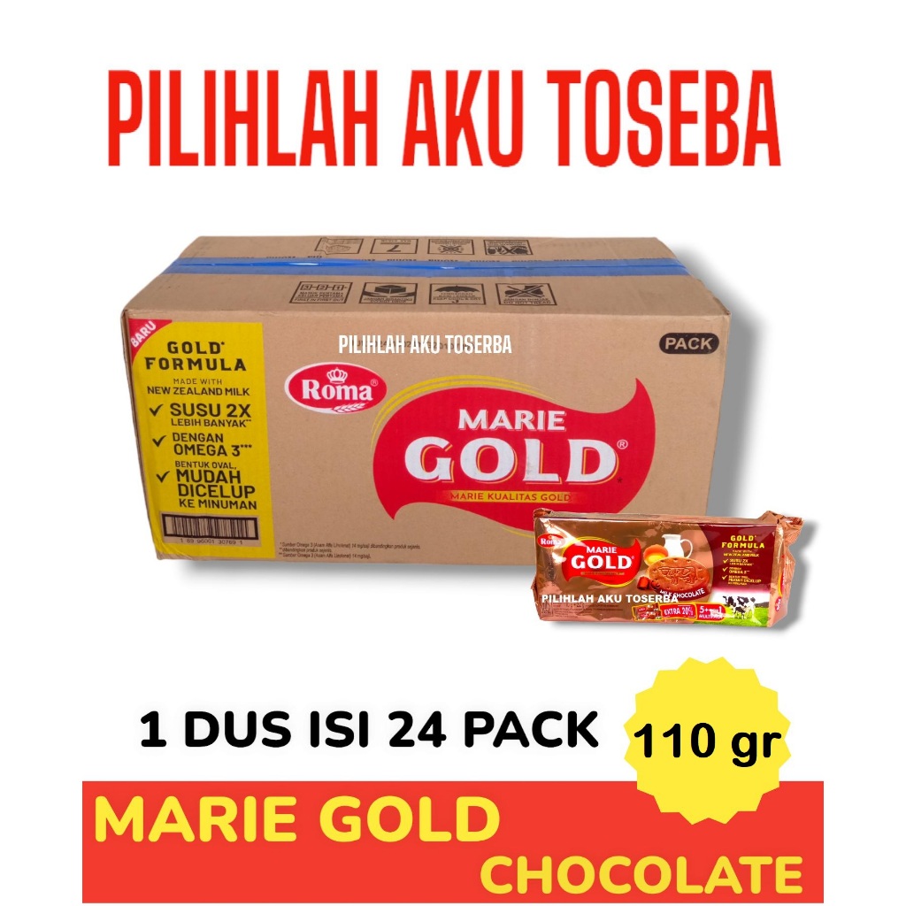 Roma MARIE GOLD COKELAT 110 gr Multipack - ( HARGA 1 DUS ISI 24 Pcs )