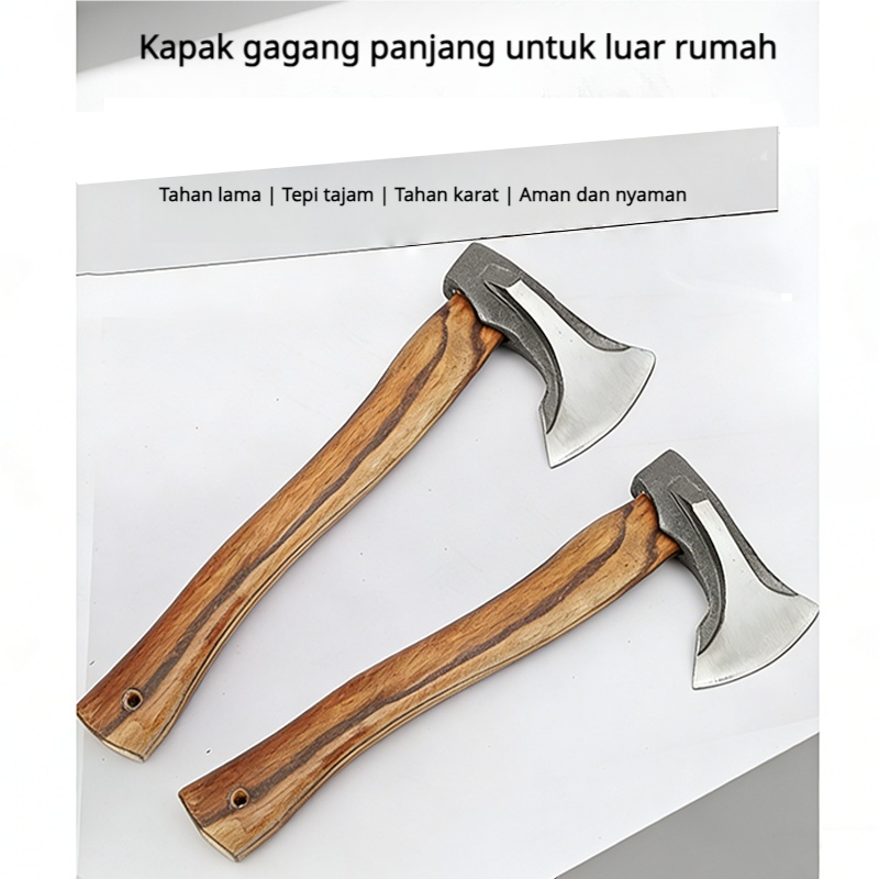 Kapak Gagang Panjang Outdoor Kayu Kuat / Kapak Potong Kayu Tahan Lama Tepi Tajam Anti Karat Ready St