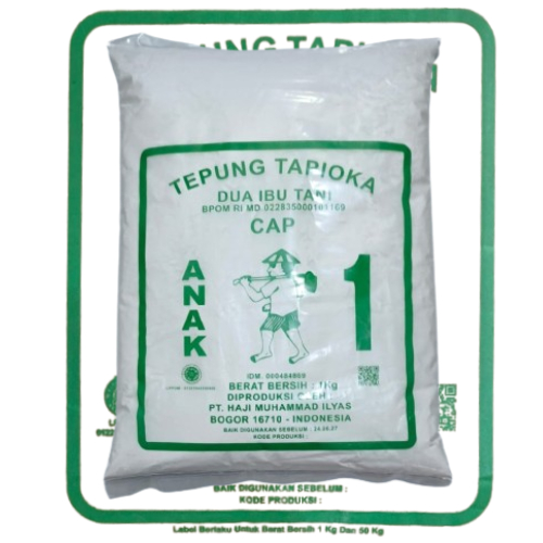 Tepung Tapioka Dua Ibu Tani Cap Anak 1 (HIJAU) kemasan pabrik 1000 gr / 1 kg