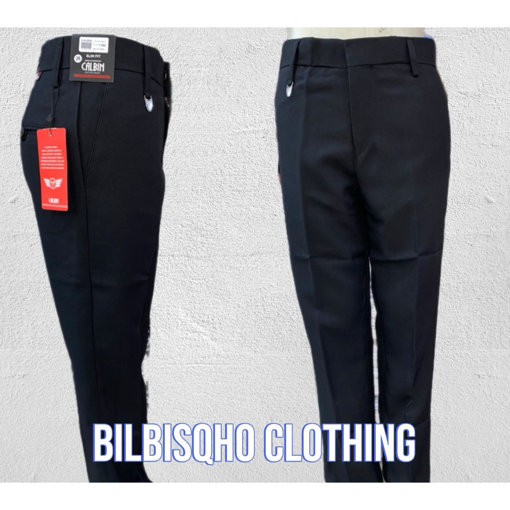 Celana Panjang Dasar Calbin | Celana Formal Hitam | Slimfit