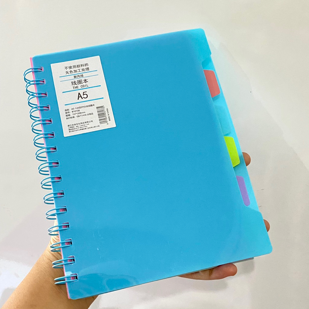 Buku Notebook Spiral A5 Kertas Warna Warni The Coil Bergaris