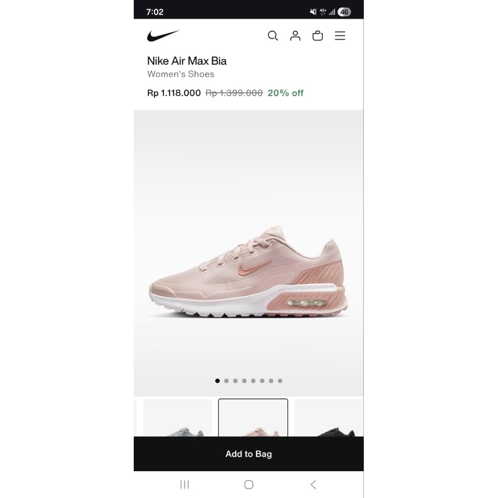 Sepatu sneakers wanita Nike Air Max BIA Pink
