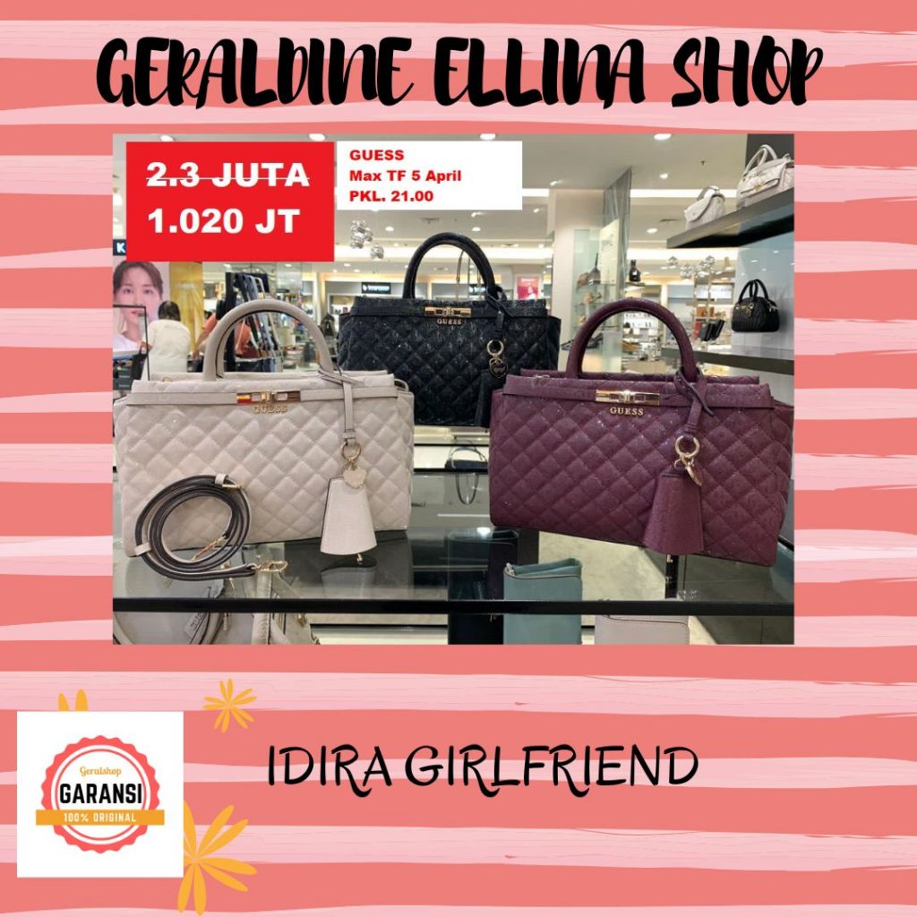 Tas Guess wanita satchel bag 100% original seri BERKTON MINI