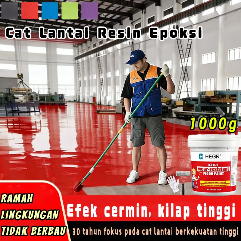 Cat Lantai Epoksi 3-in-1 Cat lantai semen cepat kering yang mengkilap dan tahan aus Cat lantai semen
