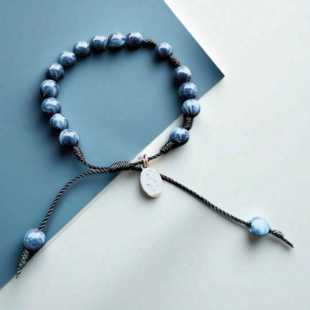 G49 GELANG ROSARIO BUNDA MARIA GELANG MUTIARA MARMER