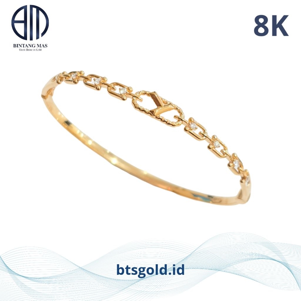 Gelang Emas Bangle Tiffany Permata | 8K