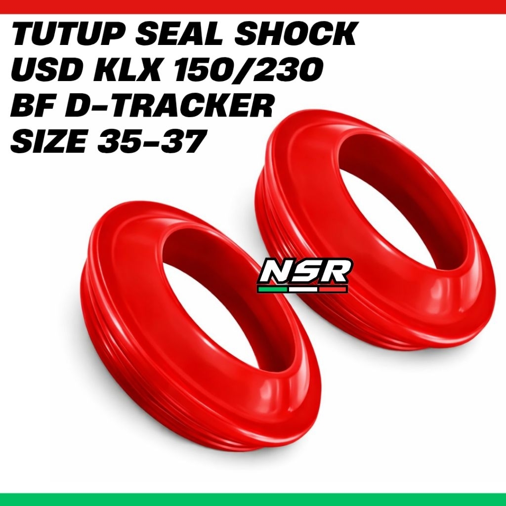 MERAH TUTUP SEAL SHOCK DEPAN USD KAWASAKI KLX 150 230 BF D TRACKER