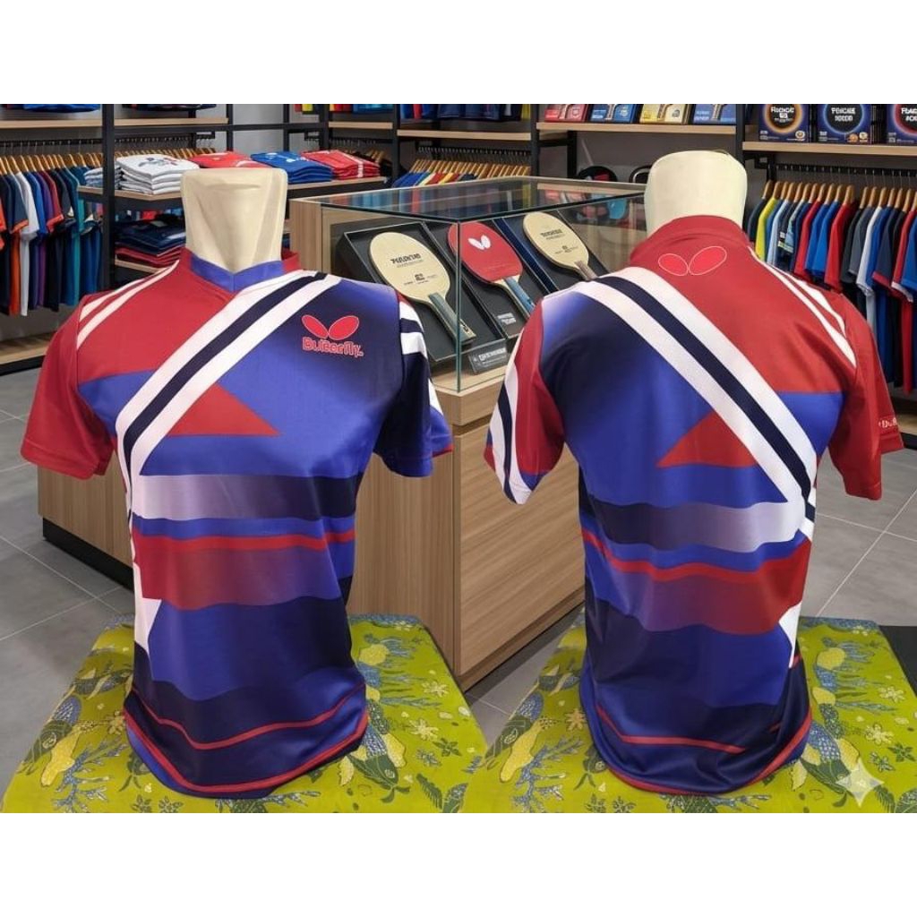 KAOS JERSEY PINGPONG BUTTERFLY RED BLUE #TENIS MEJA