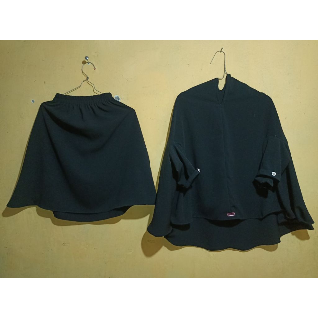 set rok Khimar lengan anak usia 2-3 tahun