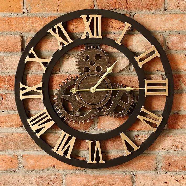 Clock Jam Industrial Jumbo Besar | Jam Dinding Shabby | Jam Vintage Quartz  Romawi Besi