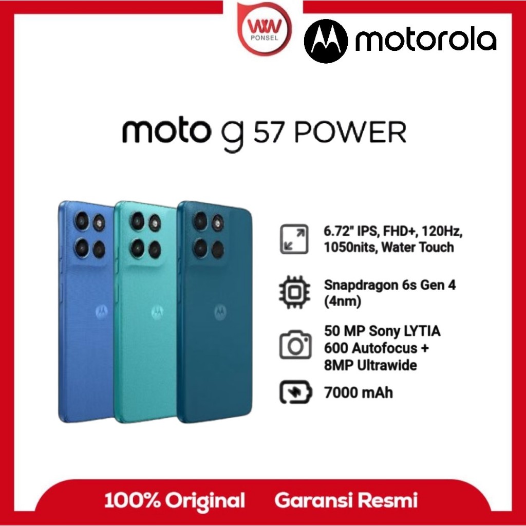HP Motorola G 57 Ram 8GB Internal 256GB Garansi Resmi