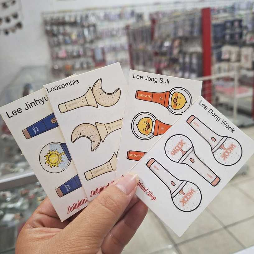 Sticker Lembaran Lightstick KPOP (5 lembar) Mamamoo Monsta X NCT riize Unofficial dan GROUP (L-R)