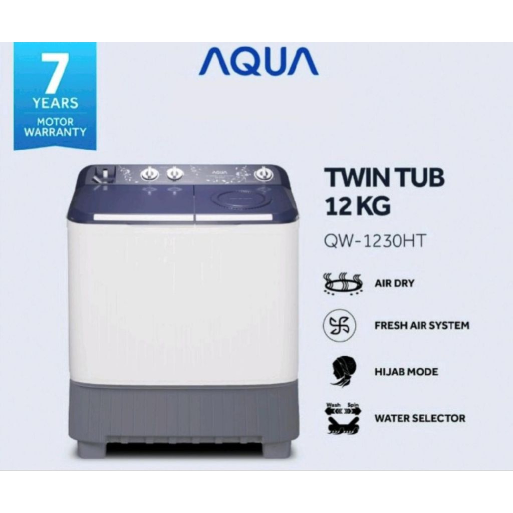 MESIN CUCI AQUA 2 TABUNG 12KG QW-1230HT MESINCUCI AQUA 12 KG 2 TABUNG MESIN CUCI AQUA 12 KG 2 TABUNG