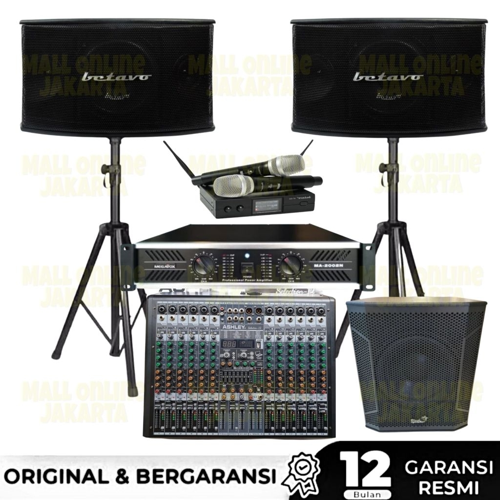 Paket sound system betavo 10 incb subwoofer aktif 12 inch mixer 12 channel