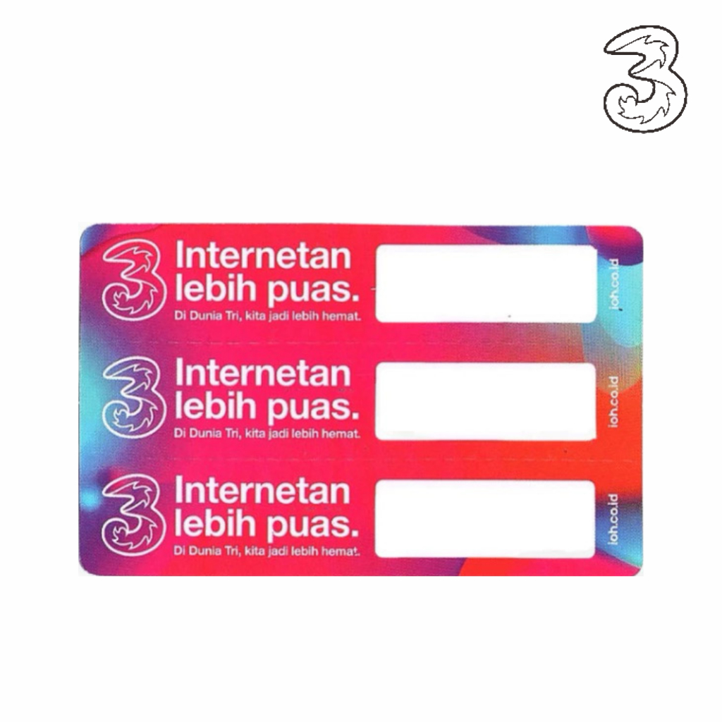 Voucher Tri 3 Kosong Zero 3in1 Bahan Inject Voucher 3