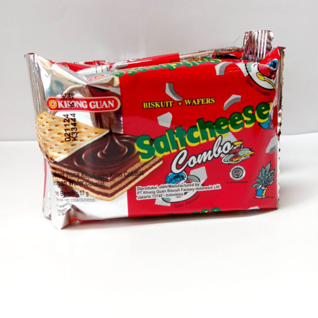 Khong Guan Biskuit Saltcheese Combo 10 Bungkus - Keju Lapis Coklat