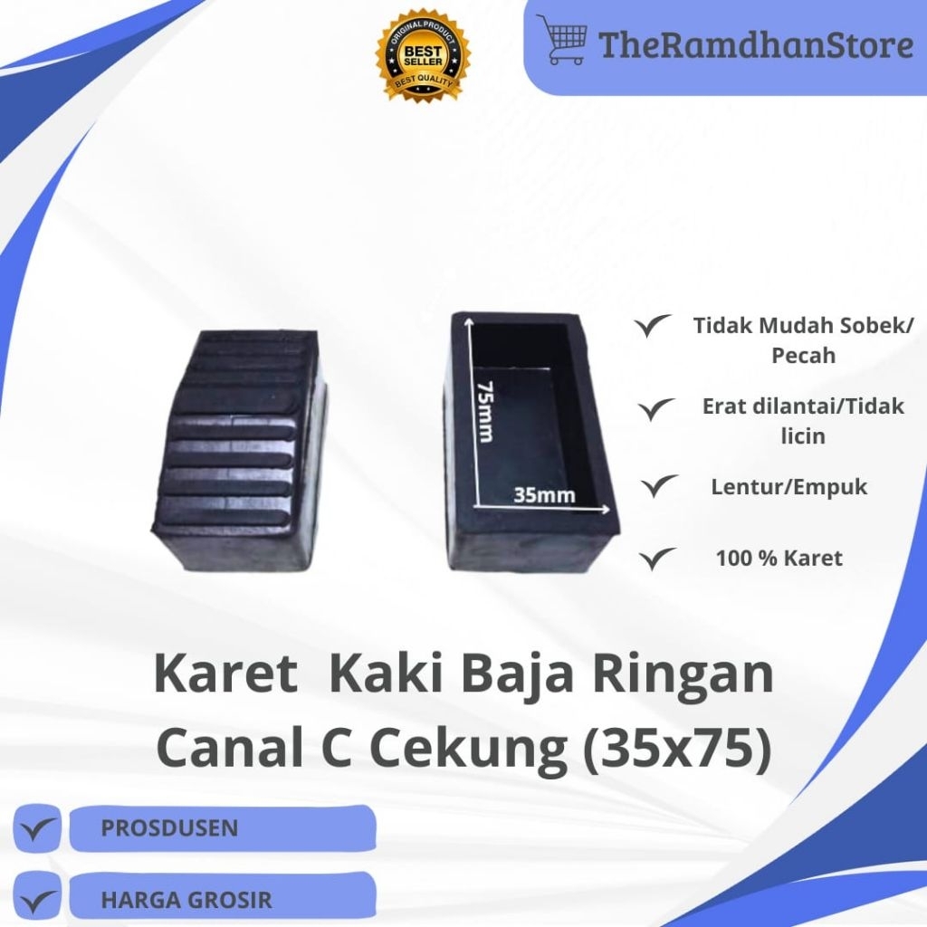 Kaki Karet Tangga Baja Ringan Canal C Cekung Ukuran 35x75 MM