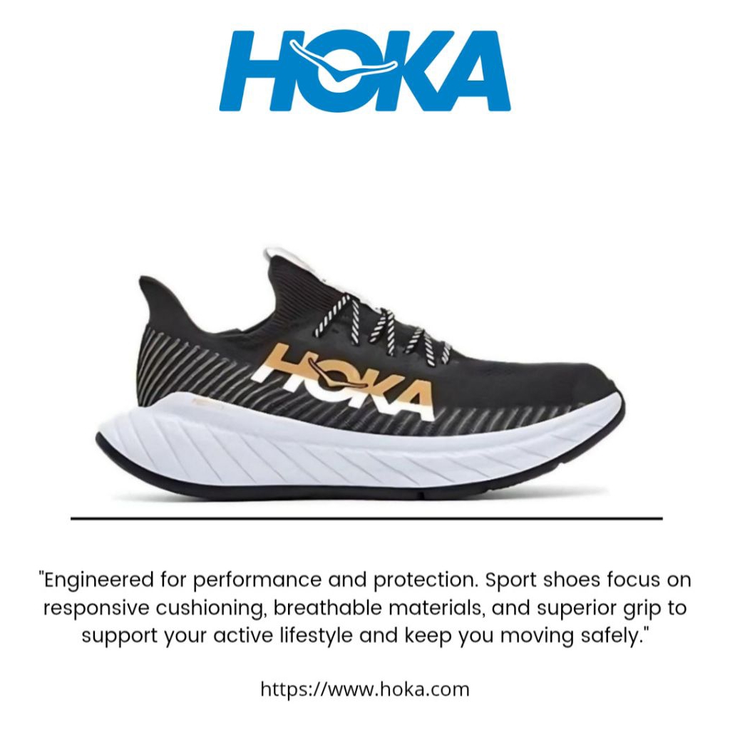 Sepatu HOKA ONE ONE Carbon X3 Black White Running Shoes