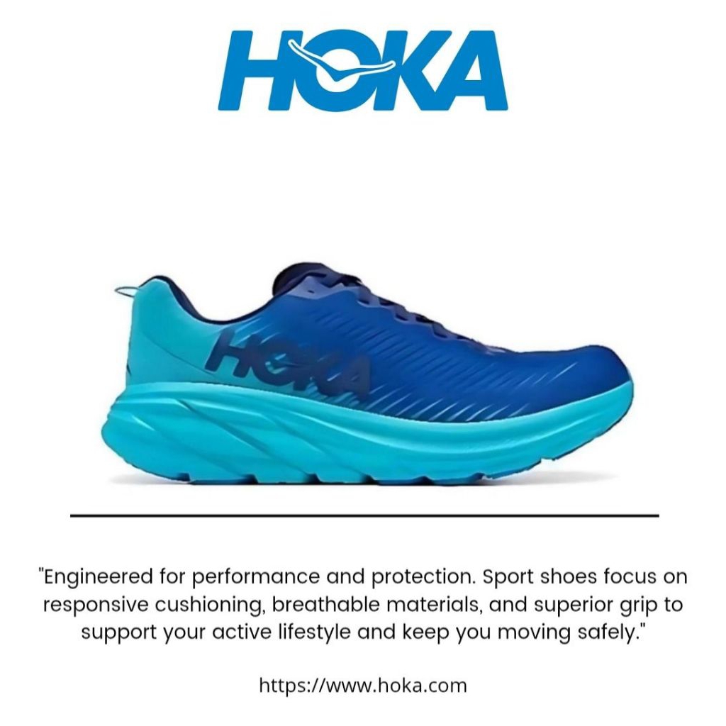 Sepatu HOKA ONE ONE Rincon 3 Bluing Scuba Blue Running Shoes