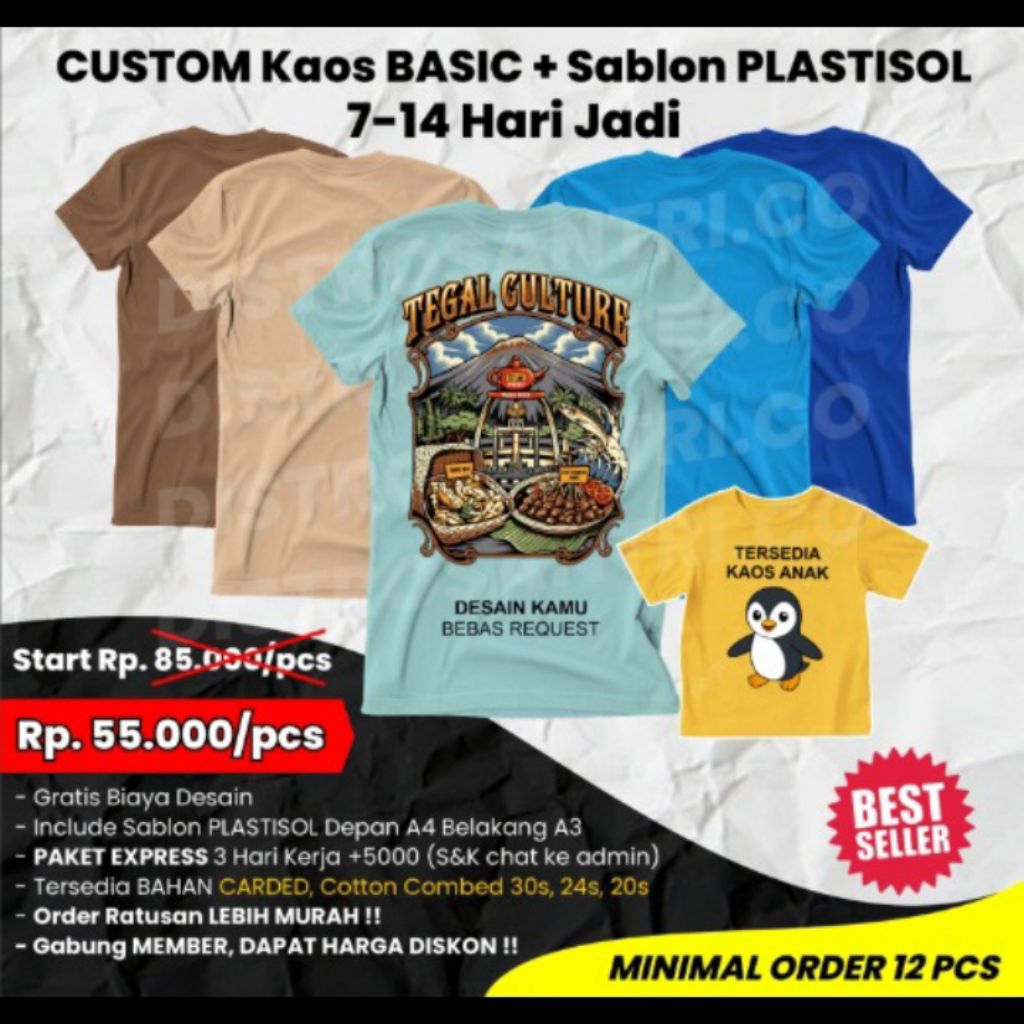 Custom Kaos Sablon Plastisol