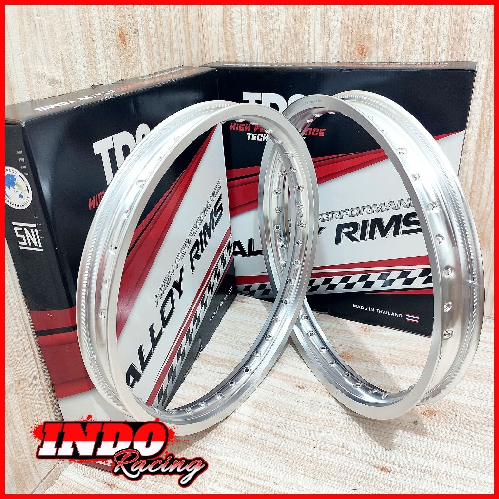 VELG TDR RACING WX RING 18 160/160 160/185 185/185 WARNA SILVER KILAT HOLE 36 ORIGINAL TDR RACING