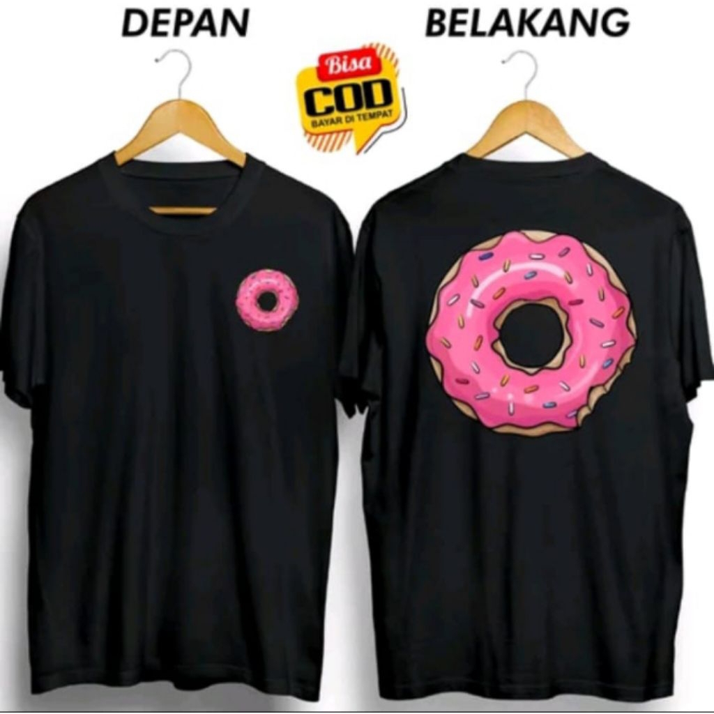 KAOS DONAT PINK HOT PROMO T-SHIRT UNISEX