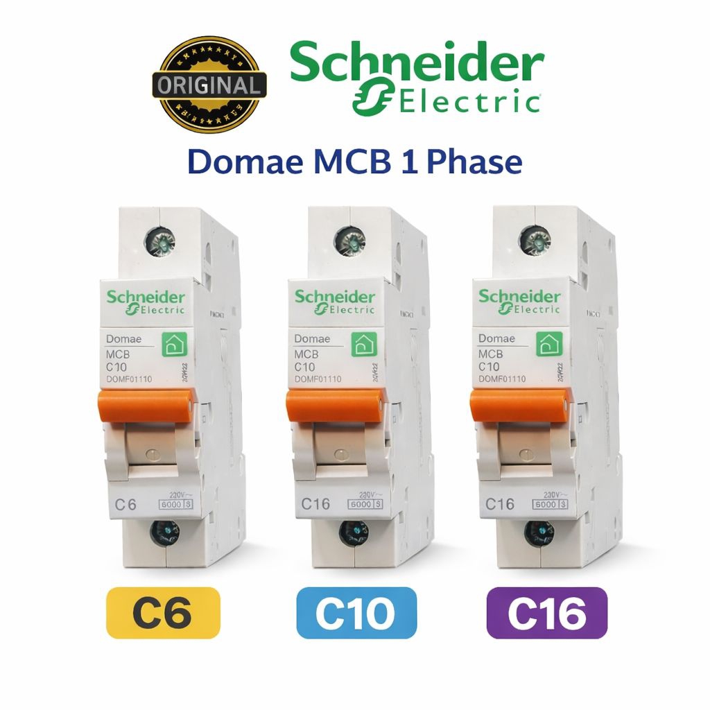 MCB 1P / 1 Phase (10A 16A) DOMAE SCHNEIDER mcb original Schneider