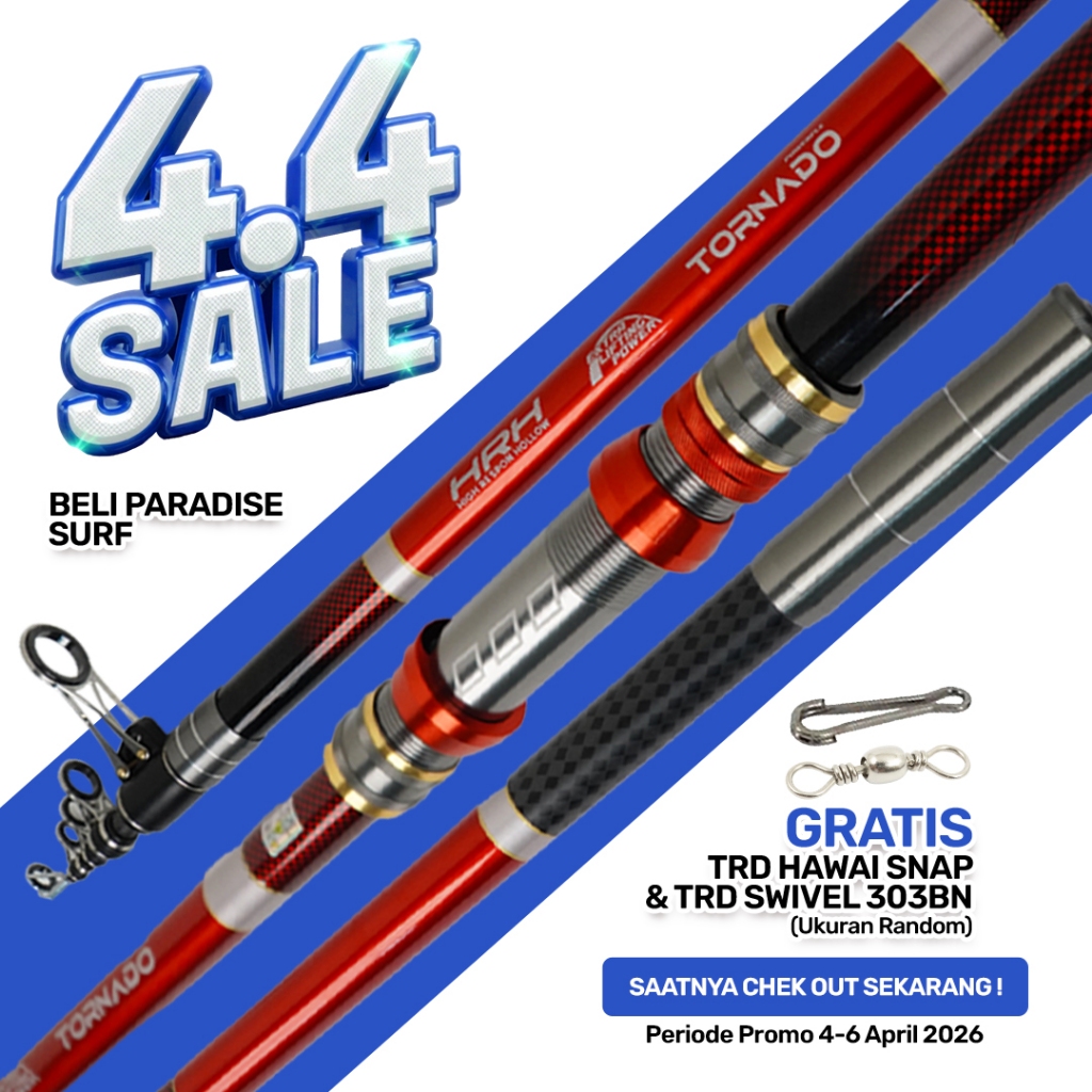 Paradise Surf Long Casting Rod Carbon HRH 360-450cm Joran Pancing Adjustable Reel Seat