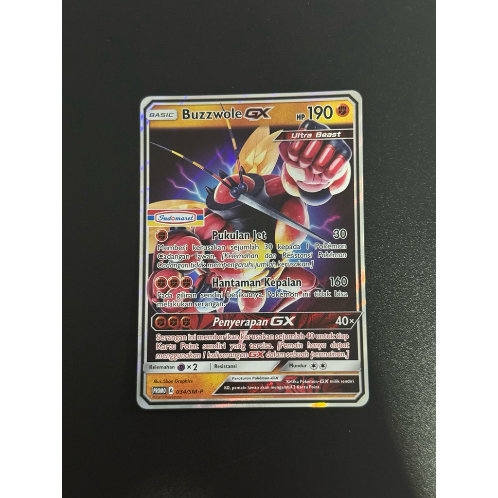 VINTAGE Buzzwole GX Promo Indomaret 34/SM-P - Kartu Pokemon TCG Original Indonesia
