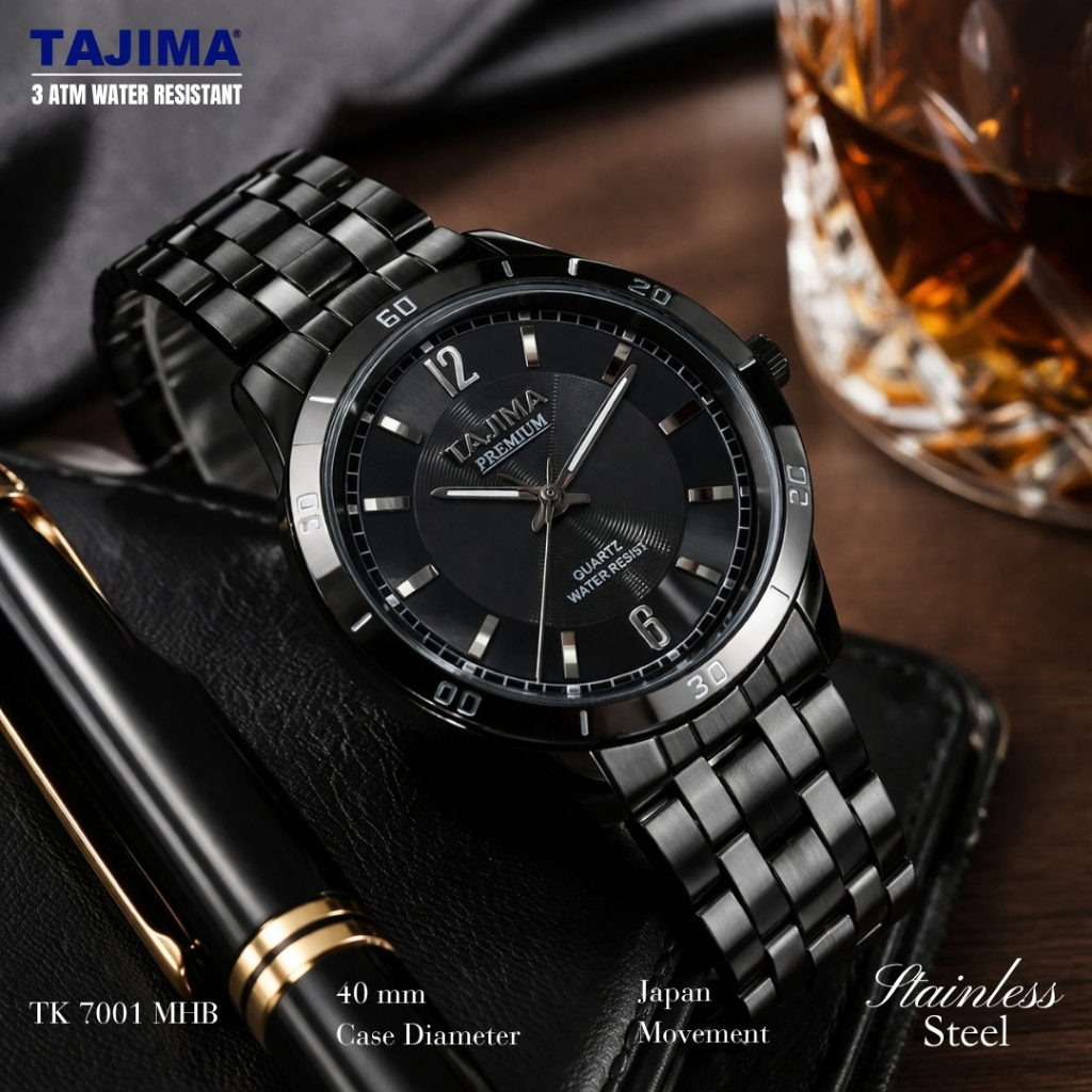 Tajima - Jam Tangan Pria - Jam Tangan Pria Anti Air - Tajima 7001 MHB Original 100% Anti Air