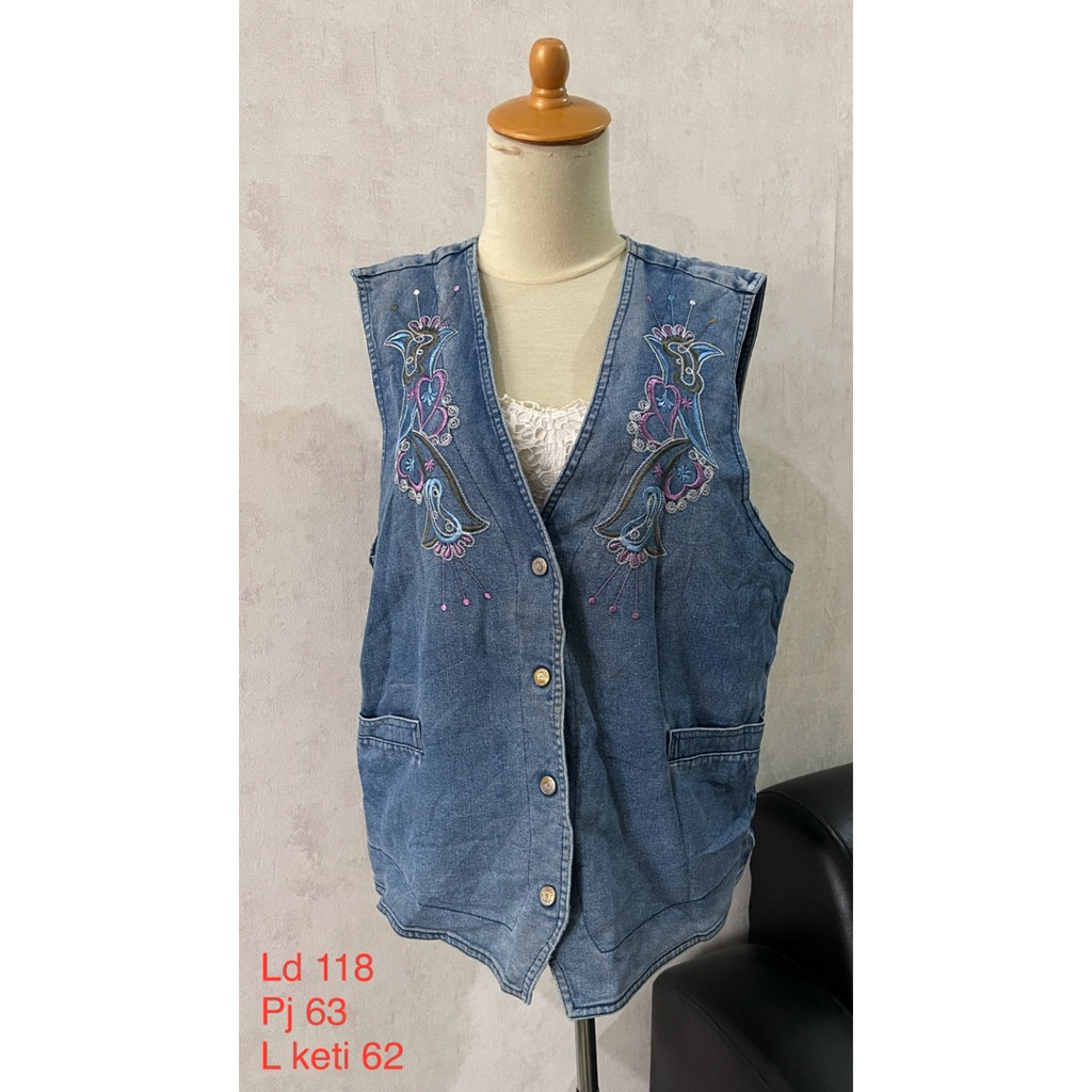 vest jeans vest denim rompi jeans rompi denim wanita rompi crop