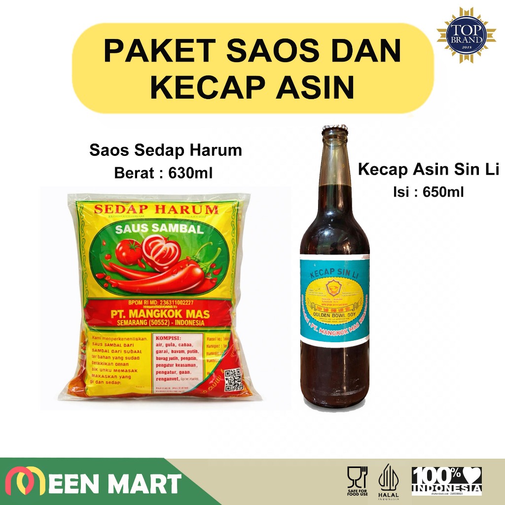 Paket Saos Mangkok Sedap Harum Dan Kecap Asin Sin Li