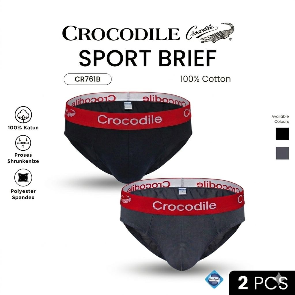 [ 2 pcs ] Cd crocodile MERAH  / CD Karet Boxer /  Celana Dalam Pria Dewasa / Sempak Pria / Crocodile