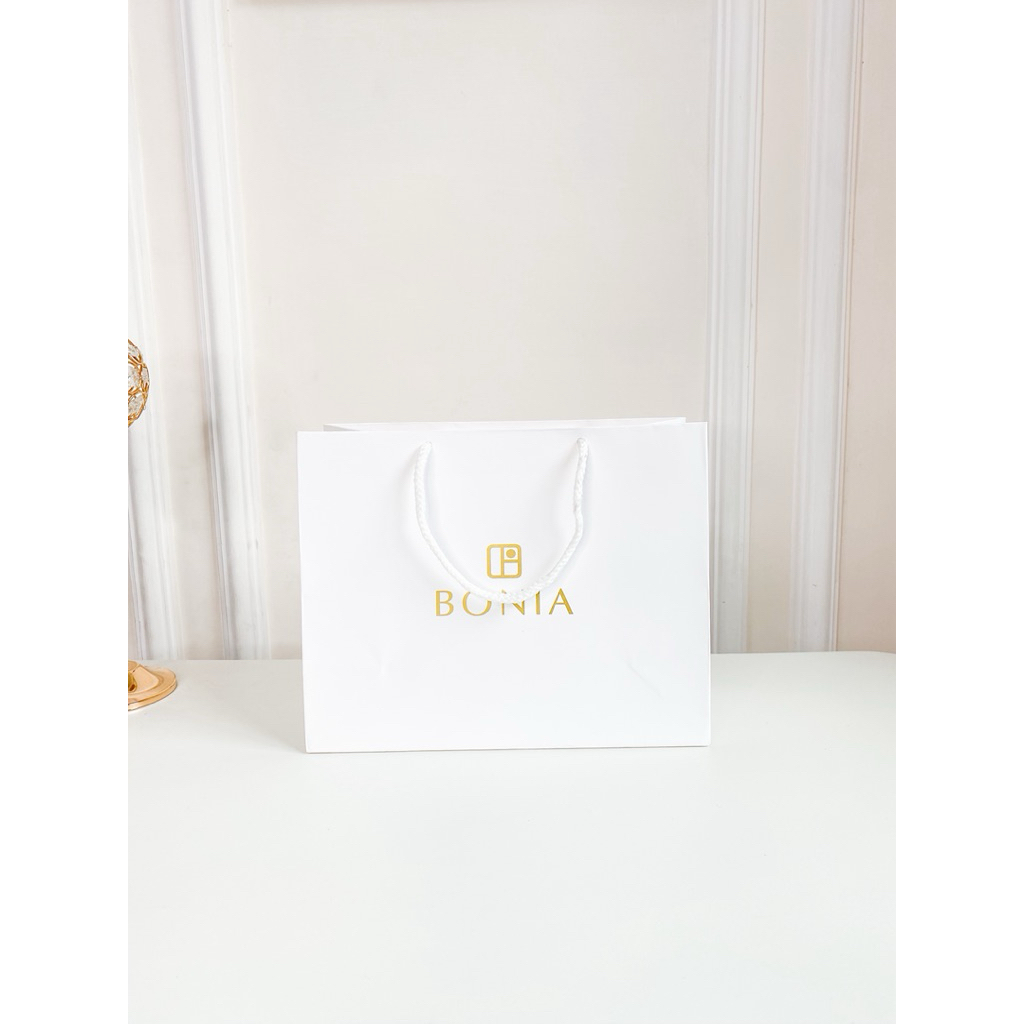 Paperbag Bonia Ukuran Kecil Untuk Dompet Panjang 25x10x20 cm - Paper Bag Small Pembungkus Kado Wanit