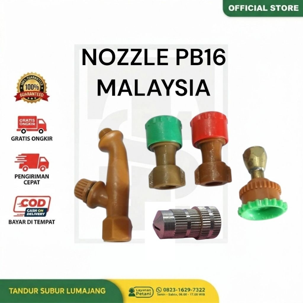 Spuyer drat 10mm Tangki sprayer PB16 Malaysia Sambungan bengkok cabang Twin Elbow Nozzle nosel nozel