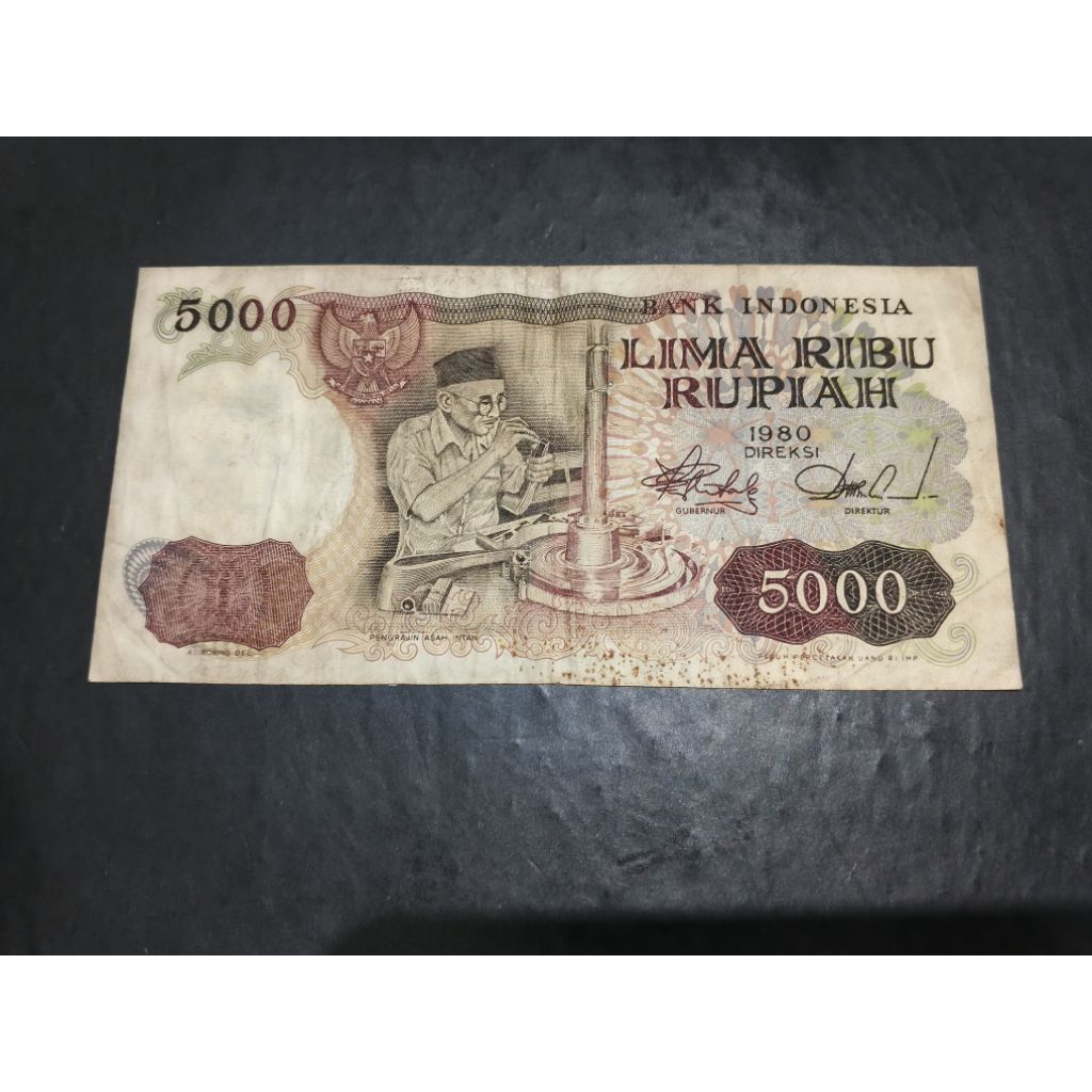 UANG KUNO 5000 RUPIAH ASAH INTAN TAHUN 1980