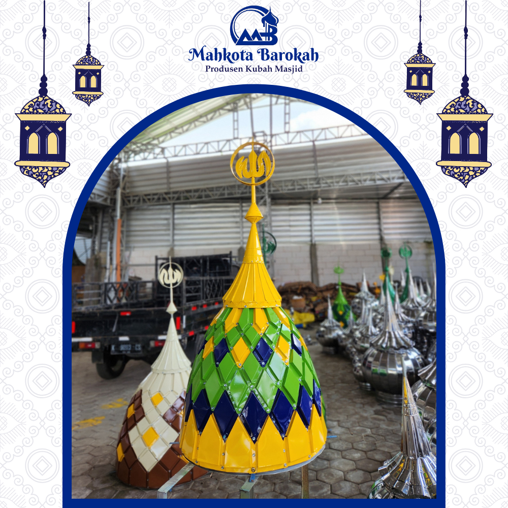 [ Custom Kubah ] Kubah Musholla Panel Warna Diameter 60 cm Model Setengah Bola - Kubah Masjid Modern